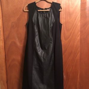 Roz & Ali 16W Black Faux Leather Dress. Sleeveless
